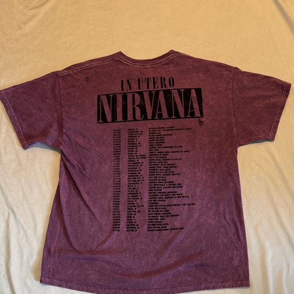 NIRVANA Distressed Maroon Tee In Utero XL NWOT - Picture 4 of 11